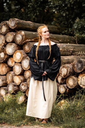 Blouse médiévale classique "Emma" Noir L/XL