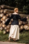 Blouse médiévale classique "Emma" Noir L/XL