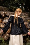 Blouse médiévale classique "Emma" Noir L/XL
