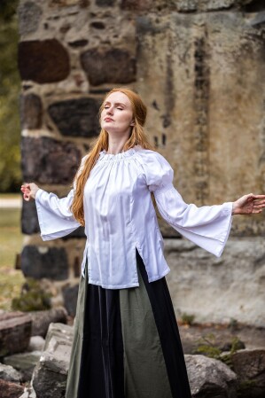 Clásica blusa medieval "Emma" Blanco XXXL