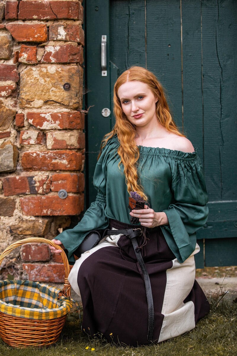 Klassische Mittelalterbluse "Emma" Grün S/M