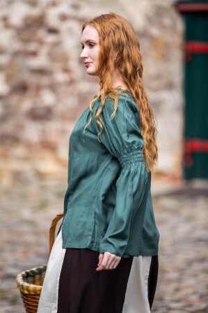 Klassische Mittelalterbluse "Emma" Grün S/M