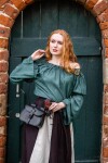 Classic medieval blouse "Emma" Green L/XL