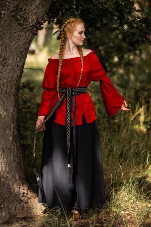 Klassische Mittelalterbluse "Emma" Rot S/M