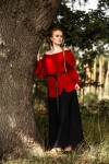 Klassische Mittelalterbluse "Emma" Rot S/M