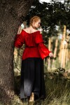 Klassische Mittelalterbluse "Emma" Rot S/M