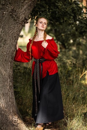 Blouse médiévale classique "Emma" Rouge L/XL