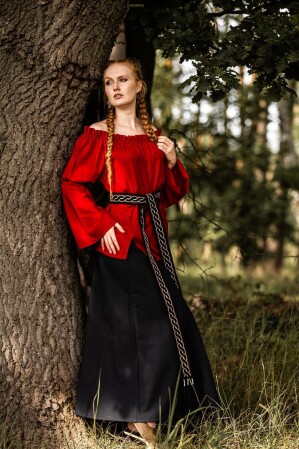 Blouse médiévale classique "Emma" Rouge L/XL