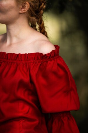 Camicetta classica medievale "Emma" Rosso XXL