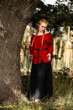 Classic medieval blouse "Emma" Red XXXL