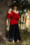 Classic medieval blouse "Emma" Red XXXL