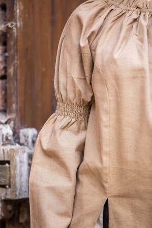 Blouse médiévale classique en coton "Coletta" Marron XXL