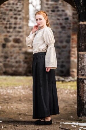 Clásica blusa medieval de algodón "Coletta" Natur S/M