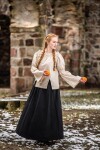 Clásica blusa medieval de algodón "Coletta" Natur S/M