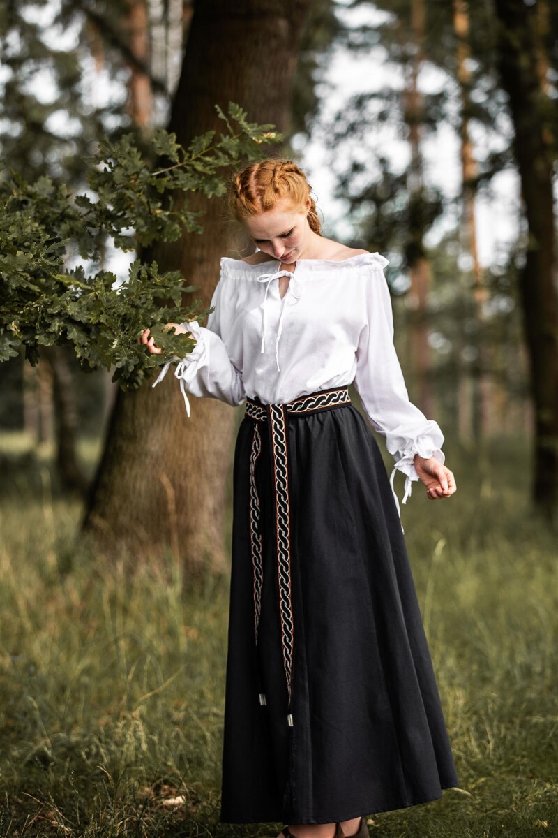 Blusa medieval "Edith" Blanco XS