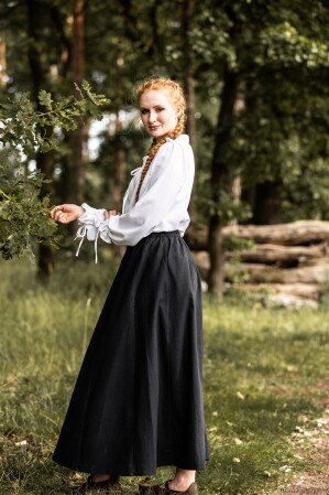 Blusa medieval "Edith" Blanco XS