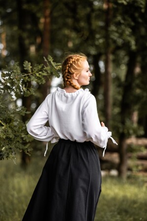 Blusa medieval "Edith" Blanco XS