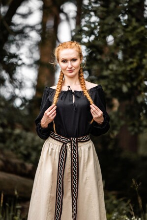 Blusa medieval "Edith" Negro XXL
