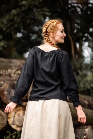 Blouse médiévale "Edith" Noir S
