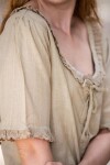 Mittelalter Kurzarmbluse "Gabriela" Hanffarben XL