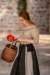 Mittelalter Kurzarmbluse "Gabriela" Hanffarben XL