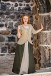 Mittelalter Kurzarmbluse "Gabriela" Hanffarben XL