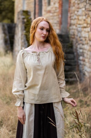 Medieval blouse "Edith" Hemp XS