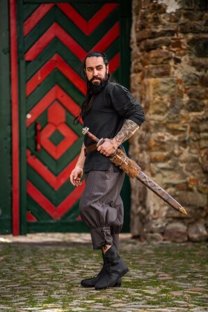 Kniebundhose mit Unterbeinschnürung "Laurence" Braun L