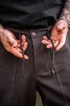 Pantalones de rodilla con cordones en la parte inferior de la pierna "Laurence" Marrón M
