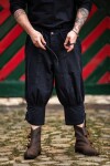 Kniebundhose mit Unterbeinschnürung "Laurence" Schwarz XL