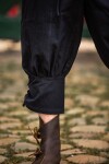 Pantaloni al ginocchio con allacciatura gamba "Laurence" Nero M
