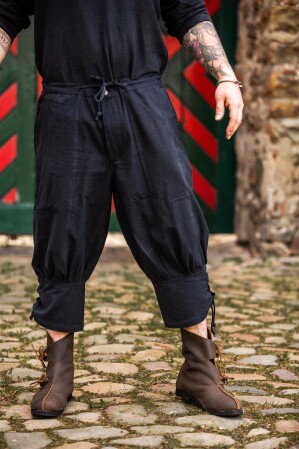 Pantalones de rodilla con cordones en la parte inferior de la pierna "Laurence" Negro S