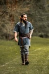 Túnica vikinga de manga corta "Njal" Azul S