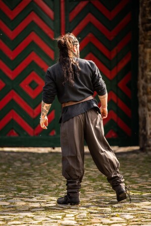 Trousers "Tiago" with leg lacing Brown XXL