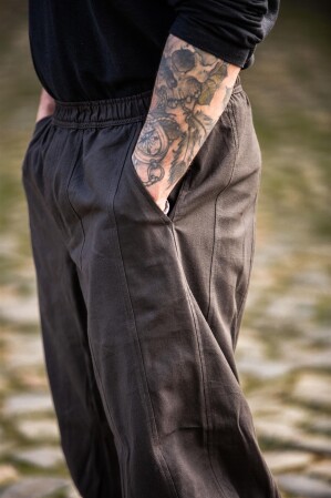 Pantalone "Tiago" con allacciatura alla gamba Marrone XL