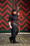 Hose "Tiago" mit Beinschnürung Schwarz L