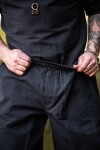 Hose "Tiago" mit Beinschnürung Schwarz L