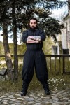 Hose "Tiago" mit Beinschnürung Schwarz S