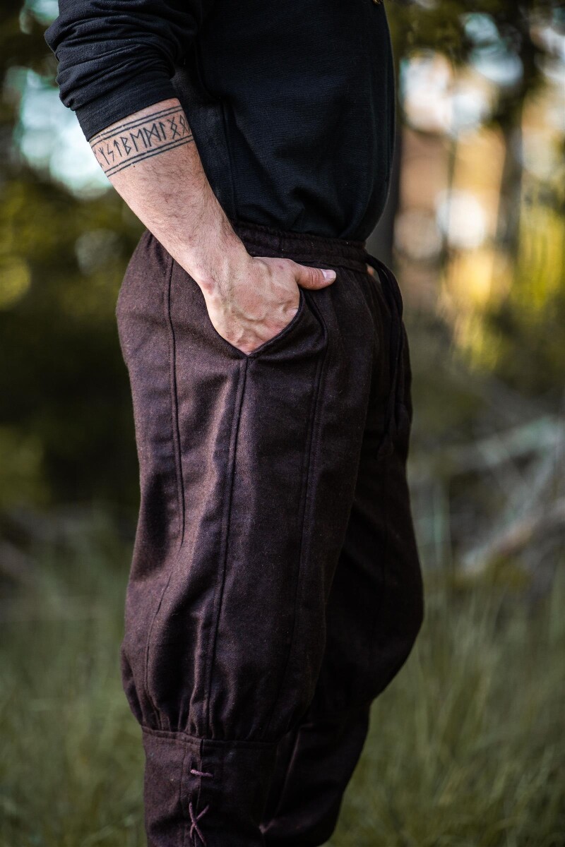 Pantalon en laine viking "Jorgen" Marron XL