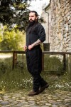 Pantaloni di lana vichinga "Jorgen" Nero S