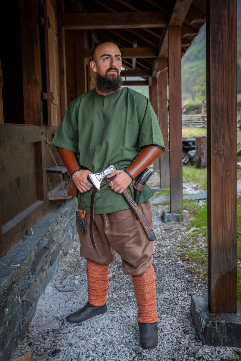Wikinger-Kurzarmtunika "Olaf" Grün S