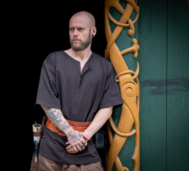 Wikinger-Kurzarmtunika "Olaf" Schwarz S