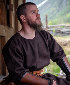 Túnica de lana vikinga "Olvisson" Marrón XXL