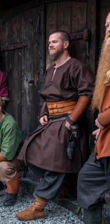 Wikinger Wolltunika "Olvisson" Braun S