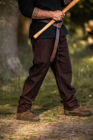 Pantalon en laine rustique "Harald" Marron S