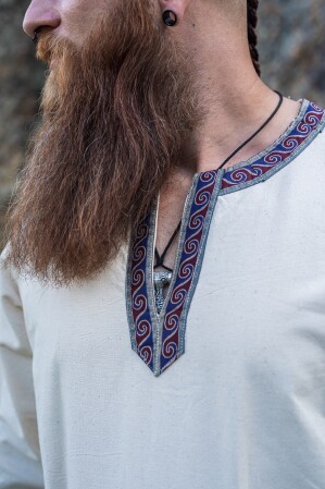 Tunika mit Bordüre "Halvor" Natur L