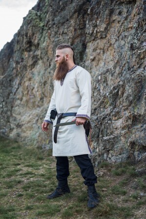 Tunic with border "Halvor" Natural S