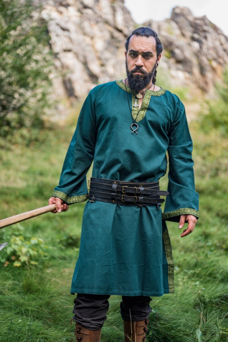 Tunika mit Bordüre "Halvor" Grün S