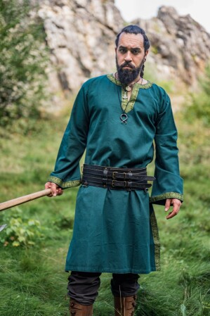 Túnica con borde "Halvor" Verde XXXL