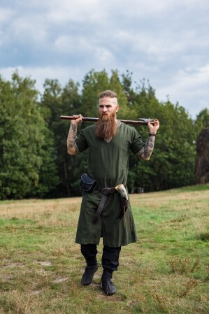 Kurzarmtunika mit Bordüre "Richard" Grün S